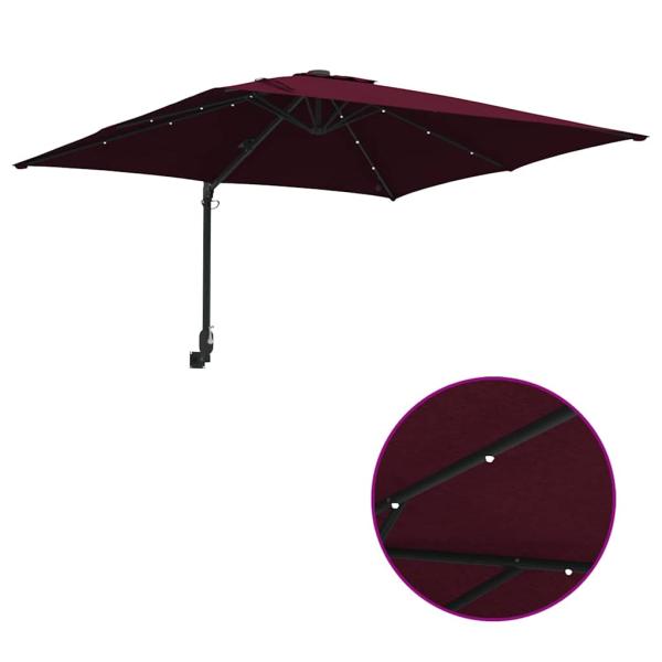 Gartenparasol Bordeauxrot 248.5 x 247.5 x 160 cm Stoff