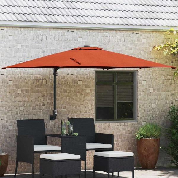 ARDEBO.de - Gartenparasol Terrakotta 248.5 x 247.5 x 160 cm Stoff