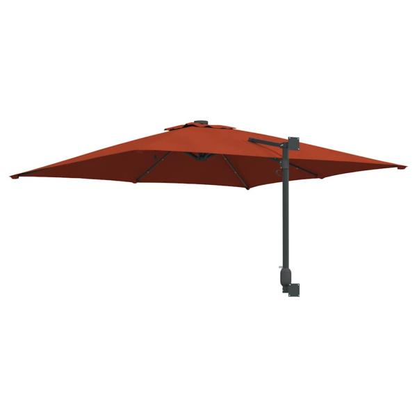 Gartenparasol Terrakotta 248.5 x 247.5 x 160 cm Stoff