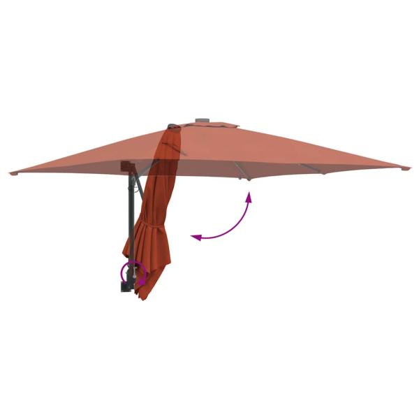 Gartenparasol Terrakotta 248.5 x 247.5 x 160 cm Stoff