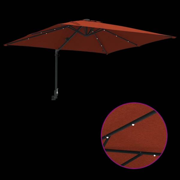 Gartenparasol Terrakotta 248.5 x 247.5 x 160 cm Stoff