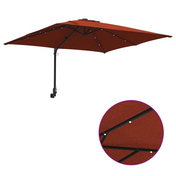 Gartenparasol Terrakotta 248.5 x 247.5 x 160 cm Stoff