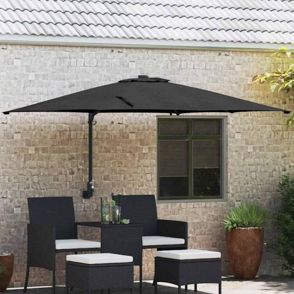 ARDEBO.de - Gartenparasol Schwarz 248.5 x 247.5 x 160 cm Stoff