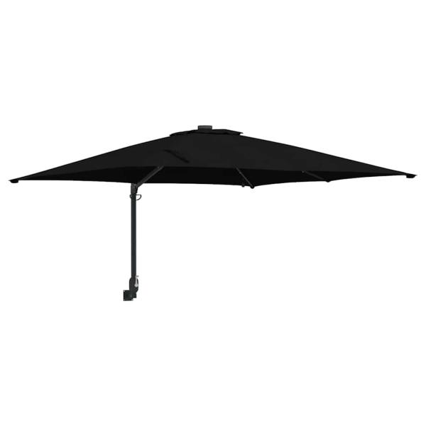 Gartenparasol Schwarz 248.5 x 247.5 x 160 cm Stoff