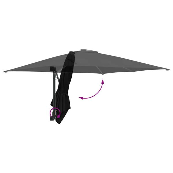 Gartenparasol Schwarz 248.5 x 247.5 x 160 cm Stoff