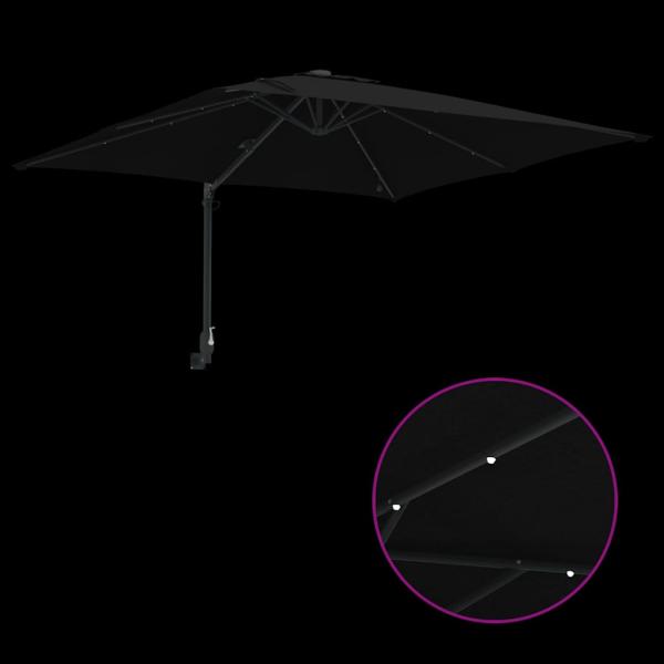 Gartenparasol Schwarz 248.5 x 247.5 x 160 cm Stoff