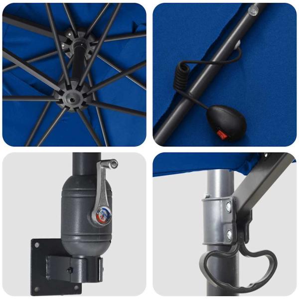 Gartenparasol Azurblau 248.5 x 247.5 x 160 cm Stoff