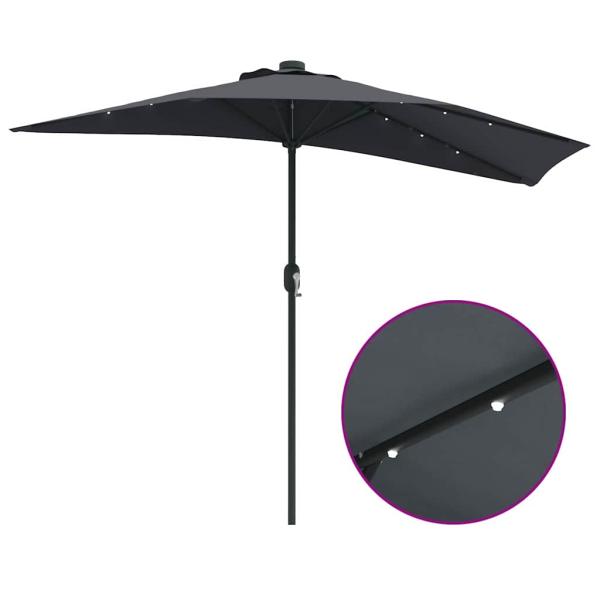 Gartenparasol Anthrazit 294 x 150 x 224 cm Stoff