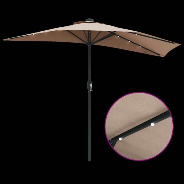 Gartenparasol Taupe 294 x 150 x 224 cm Stoff