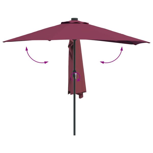 Gartenparasol Bordeauxrot 294 x 150 x 224 cm Stoff