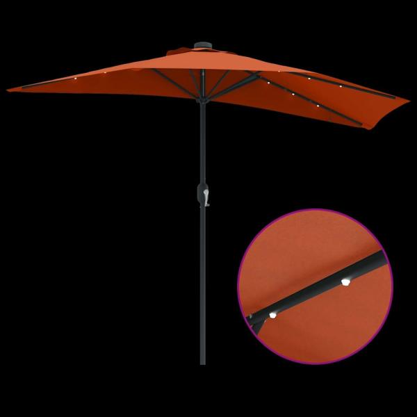 Gartenparasol Terrakotta 294 x 150 x 224 cm Stoff