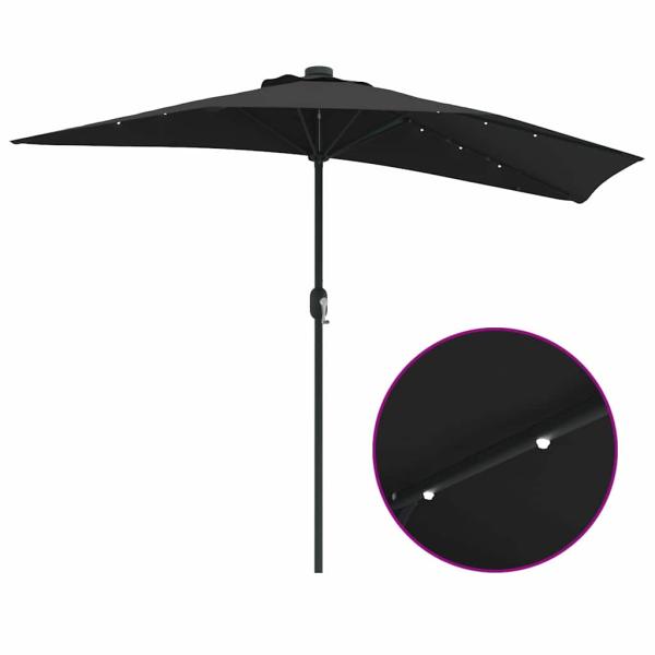 Gartenparasol Schwarz 294 x 150 x 224 cm Stoff