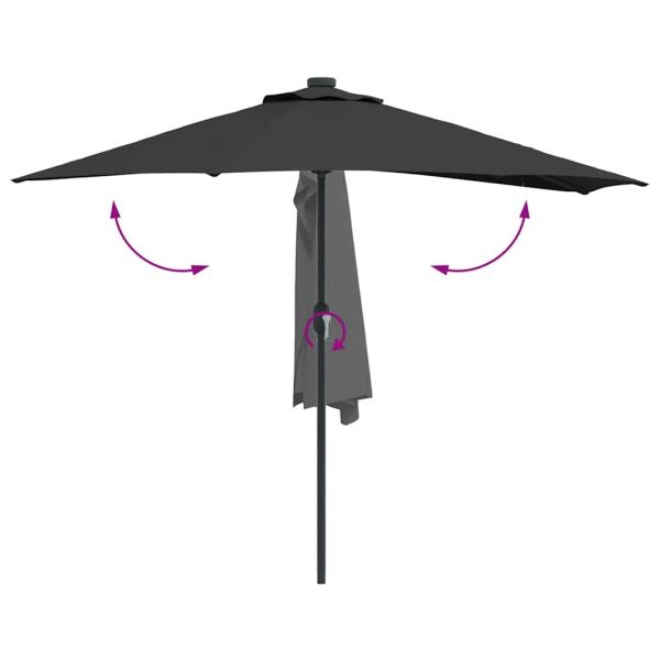 Gartenparasol Schwarz 294 x 150 x 224 cm Stoff