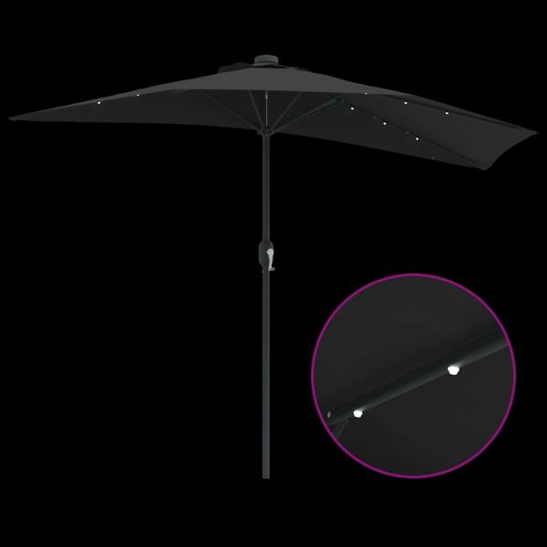 Gartenparasol Schwarz 294 x 150 x 224 cm Stoff