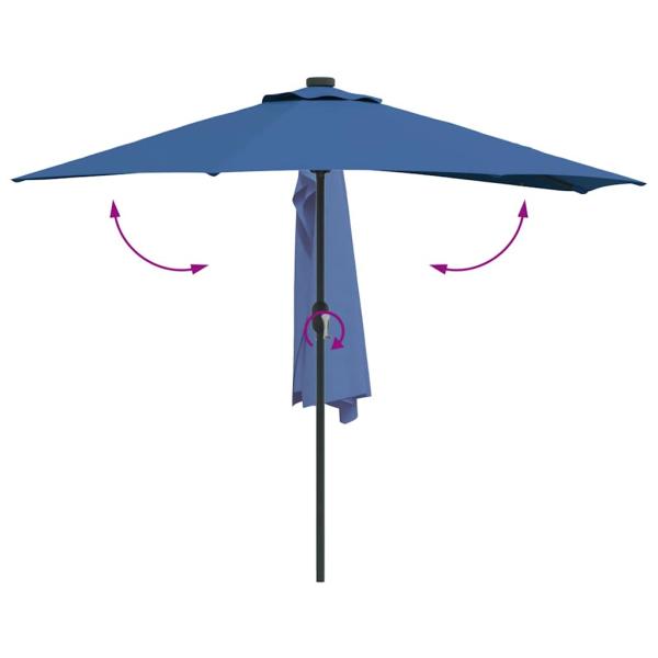 Gartenparasol Azurblau 294 x 150 x 224 cm Stoff