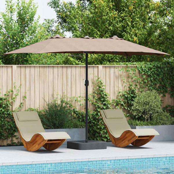 ARDEBO.de - Gartenparasol Taupe 385 x 209 x 244 cm Stoff
