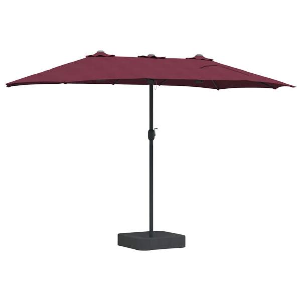 Gartenparasol Bordeauxrot 385 x 209 x 244 cm Stoff