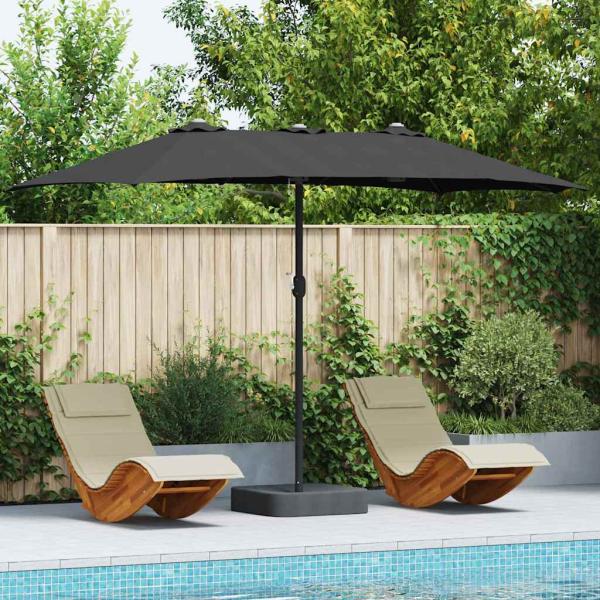 ARDEBO.de - Gartenparasol Schwarz 385 x 209 x 244 cm Stoff