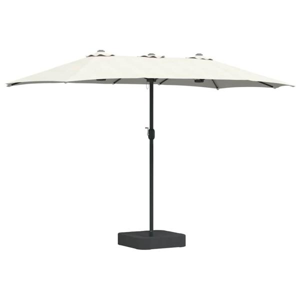 Gartenparasol Sandfarbe 385 x 209 x 244 cm Stoff