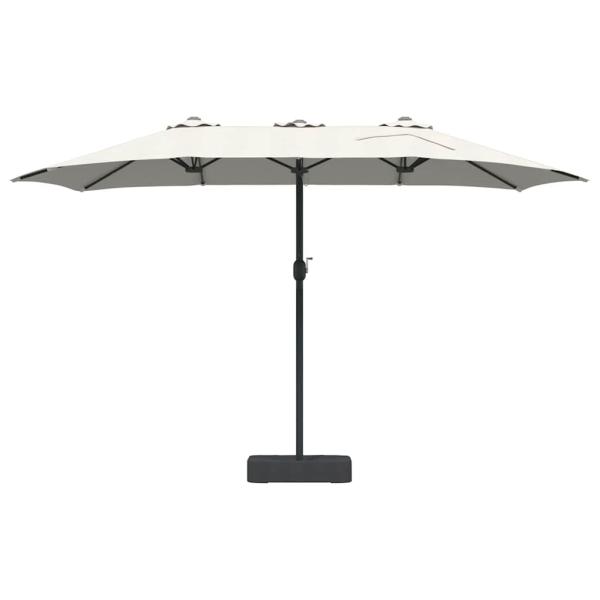 Gartenparasol Sandfarbe 385 x 209 x 244 cm Stoff