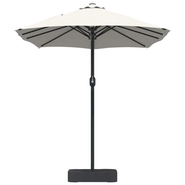 Gartenparasol Sandfarbe 385 x 209 x 244 cm Stoff