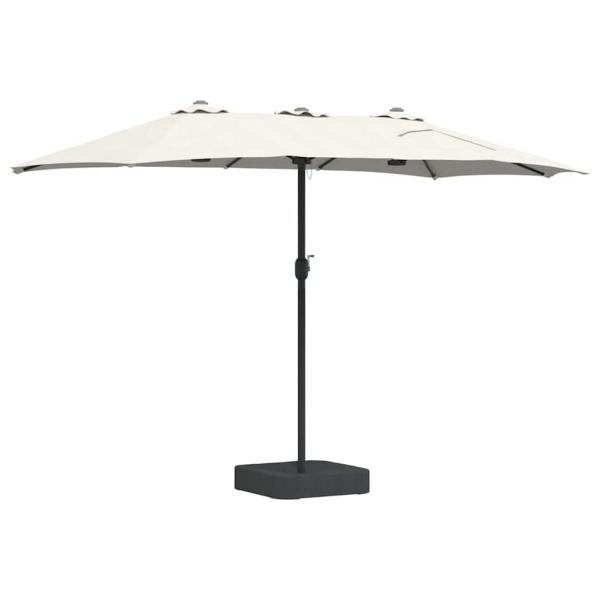 Gartenparasol Sandfarbe 385 x 209 x 244 cm Stoff