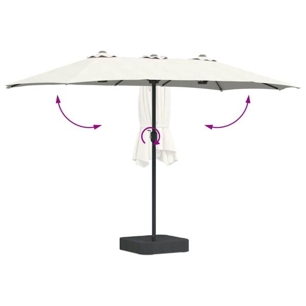 Gartenparasol Sandfarbe 385 x 209 x 244 cm Stoff