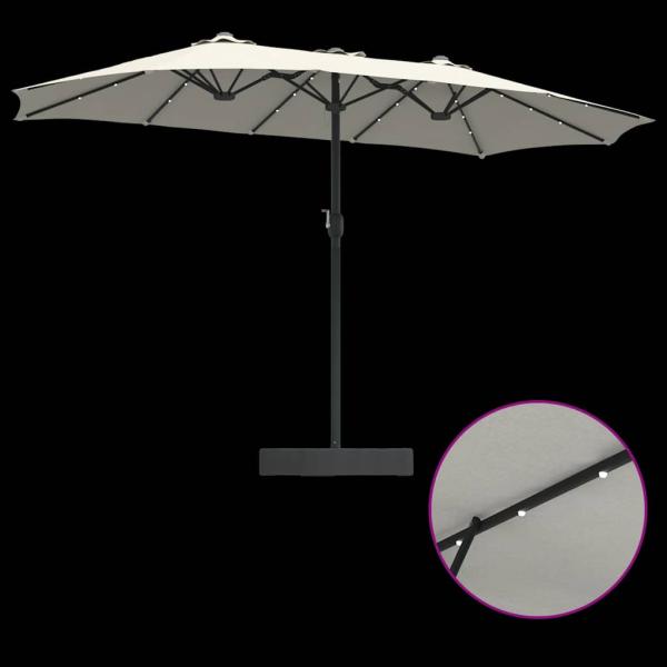 Gartenparasol Sandfarbe 385 x 209 x 244 cm Stoff