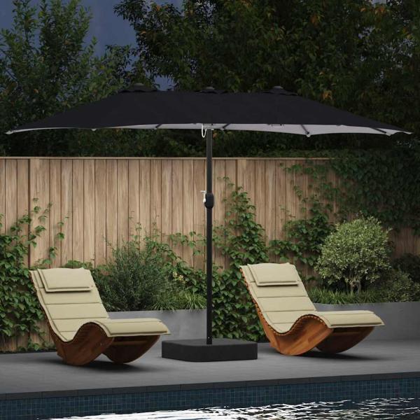 ARDEBO.de - Gartenparasol Anthrazit 385 x 209 x 244 cm Stoff