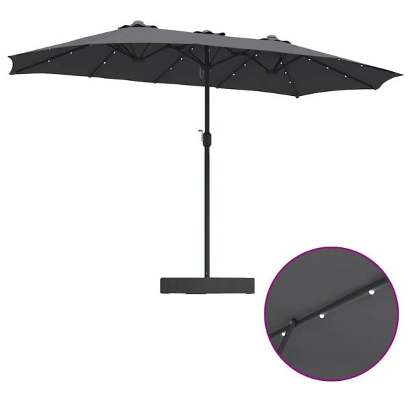 Gartenparasol Anthrazit 385 x 209 x 244 cm Stoff