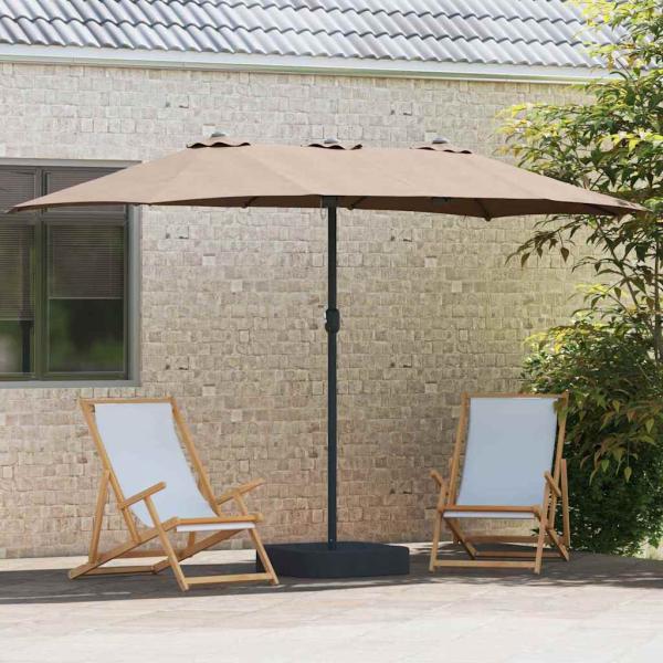 Gartenparasol Taupe 385 x 209 x 244 cm Stoff