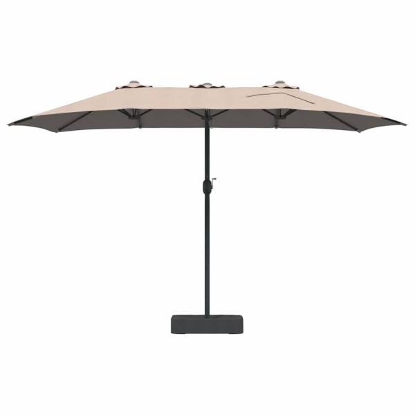Gartenparasol Taupe 385 x 209 x 244 cm Stoff