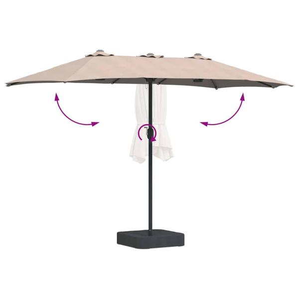 Gartenparasol Taupe 385 x 209 x 244 cm Stoff