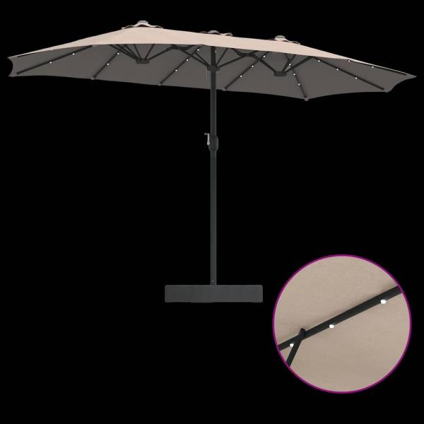 Gartenparasol Taupe 385 x 209 x 244 cm Stoff