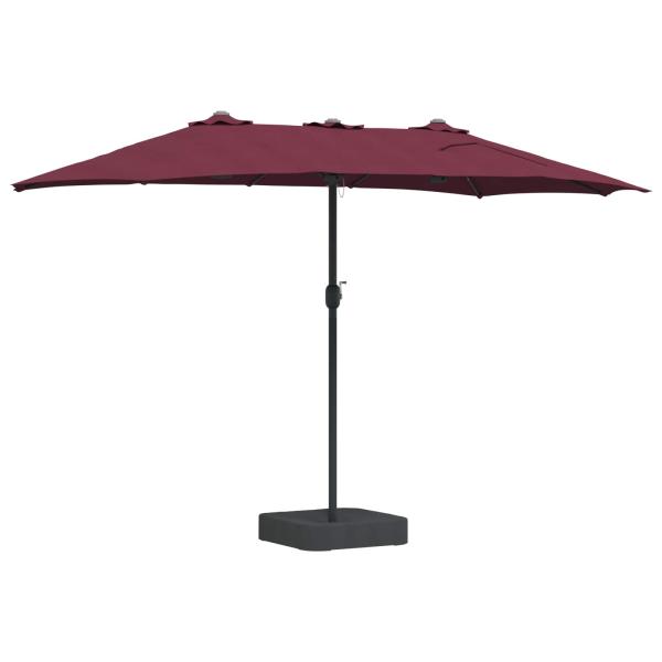 Gartenparasol Bordeauxrot 385 x 209 x 244 cm Stoff