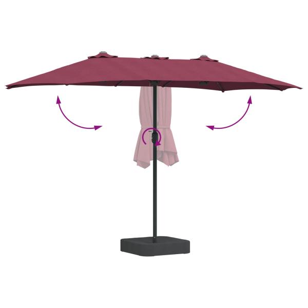 Gartenparasol Bordeauxrot 385 x 209 x 244 cm Stoff