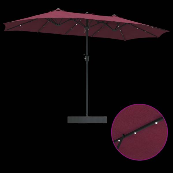 Gartenparasol Bordeauxrot 385 x 209 x 244 cm Stoff