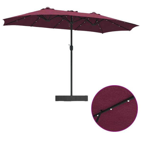 Gartenparasol Bordeauxrot 385 x 209 x 244 cm Stoff