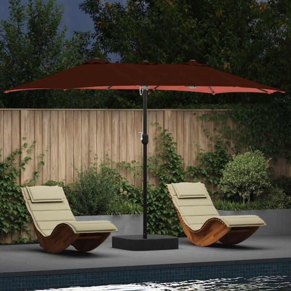 ARDEBO.de - Gartenparasol Terrakotta 385 x 209 x 244 cm Stoff
