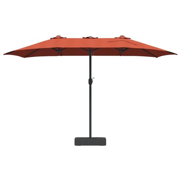 Gartenparasol Terrakotta 385 x 209 x 244 cm Stoff