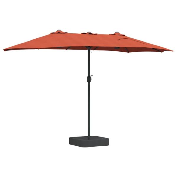 Gartenparasol Terrakotta 385 x 209 x 244 cm Stoff