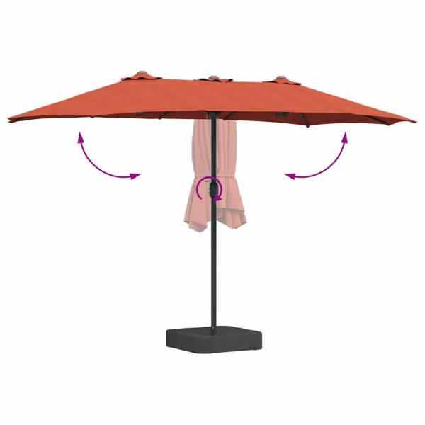 Gartenparasol Terrakotta 385 x 209 x 244 cm Stoff