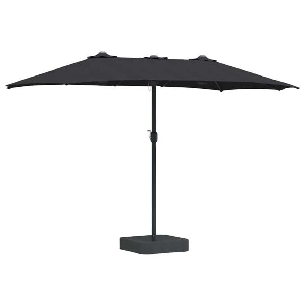 Gartenparasol Schwarz 385 x 209 x 244 cm Stoff