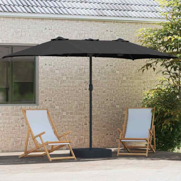 Gartenparasol Schwarz 385 x 209 x 244 cm Stoff