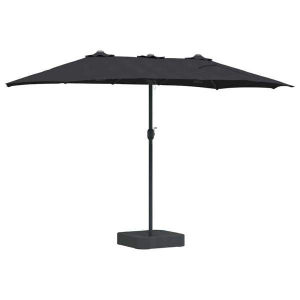 Gartenparasol Schwarz 385 x 209 x 244 cm Stoff