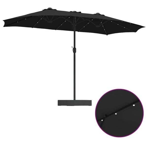 Gartenparasol Schwarz 385 x 209 x 244 cm Stoff
