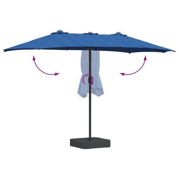 Gartenparasol Blau 385 x 209 x 244 cm Stoff