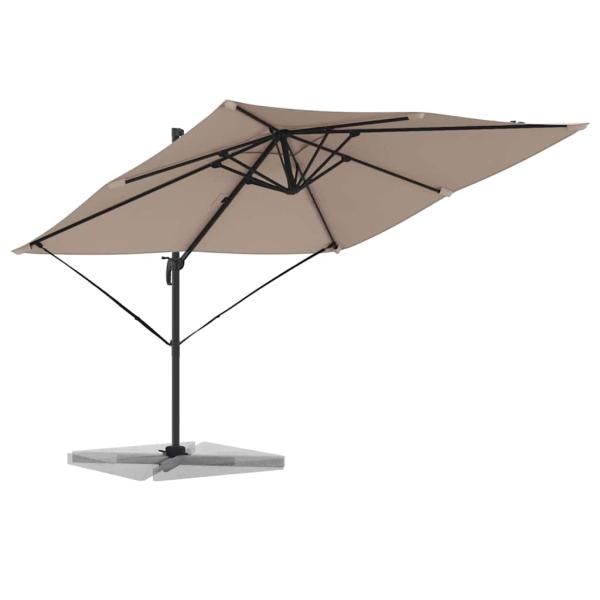 Roma Parasol Taupe Groß Polyester & Stahl