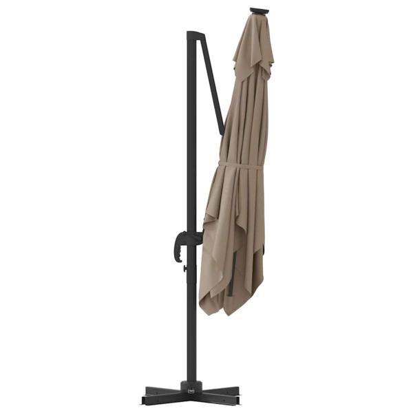 Roma Parasol Taupe Groß Polyester & Stahl