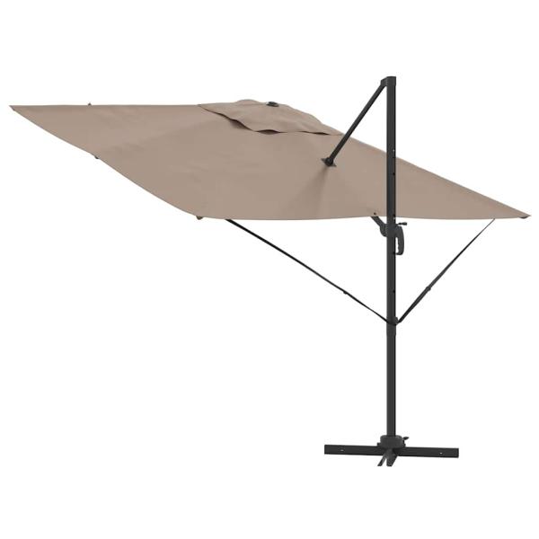 Roma Parasol Taupe Groß Polyester & Stahl